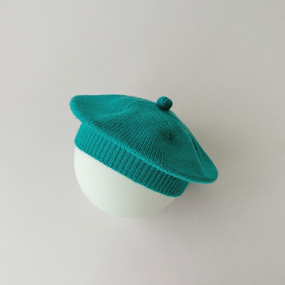 Knitted Baby Beret Hat Korean Warm Soft Kids Berets Autumn Winter Cute Painter Hat Boys Girls