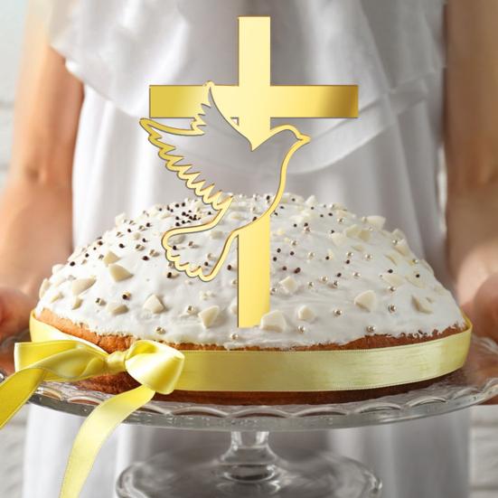 Полый голубь мира, топпер для торта, твердый религиозный крест, вставка для торта, крещение, первое причастие, детский душ, топперы для кексов, декор для дня рождения