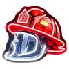Firefighter Helmet Neon Sign LED Lamp Soft Glow Battery Powered Firefighter