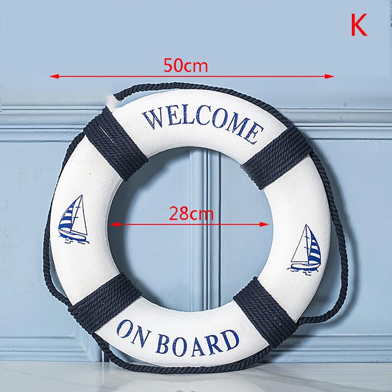Navy Mediteranean Sea Family Adorment Life Buoy Wall Hanging Decorations Bar Home Decor Props Nautical Life Ring Wedding Crafts