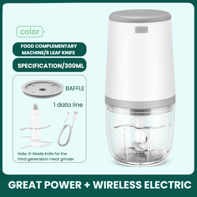 Электрический измельчитель чеснока, 300 мл, мясорубка, мини-пресс для чеснока, измельчитель овощей, машина для измельчения чеснока