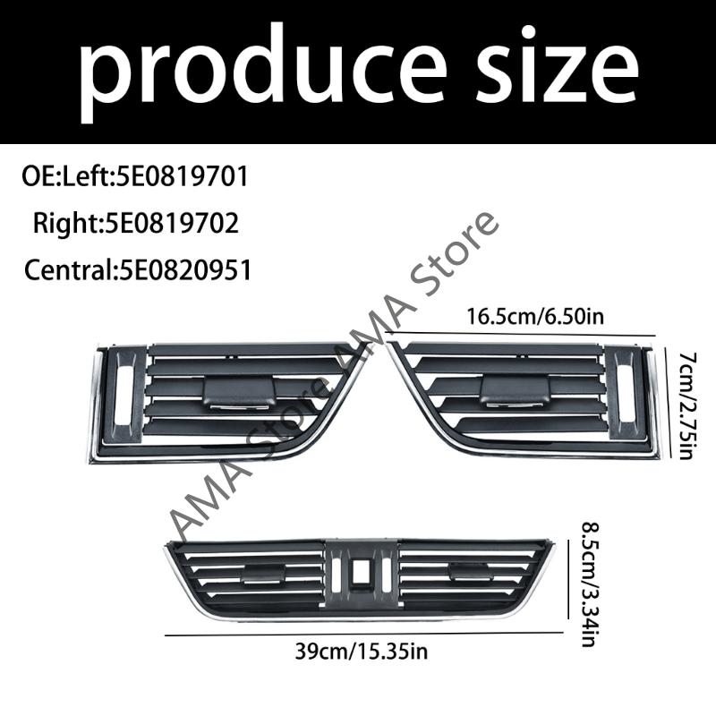 X7JF Air Vent Cover 5E0819701 5E0820951 Car Dashboard Vent Grille Outlet Panel