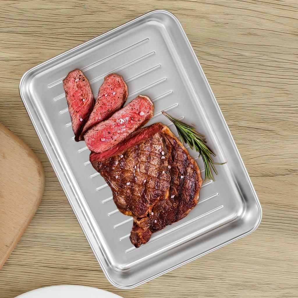 2 шт. Контейнер для хранения замороженного мяса из нержавеющей стали, герметичный пищевой контейнер для холодильника, кухонный, для бекона, сыра, сохраняющий свежесть