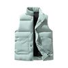 Men's Solid-color Casual Workwear Vest, Men's And Women's Zipper Stand-up Collar Thickened Warm Vest Jacket.