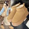 Fashion Luxury 2024 Winter Women Short Plush Warm Snow Boots Casual Shoes New Suede Fur Chelsea Ankle Boots Flats Platform Ladies Shoes