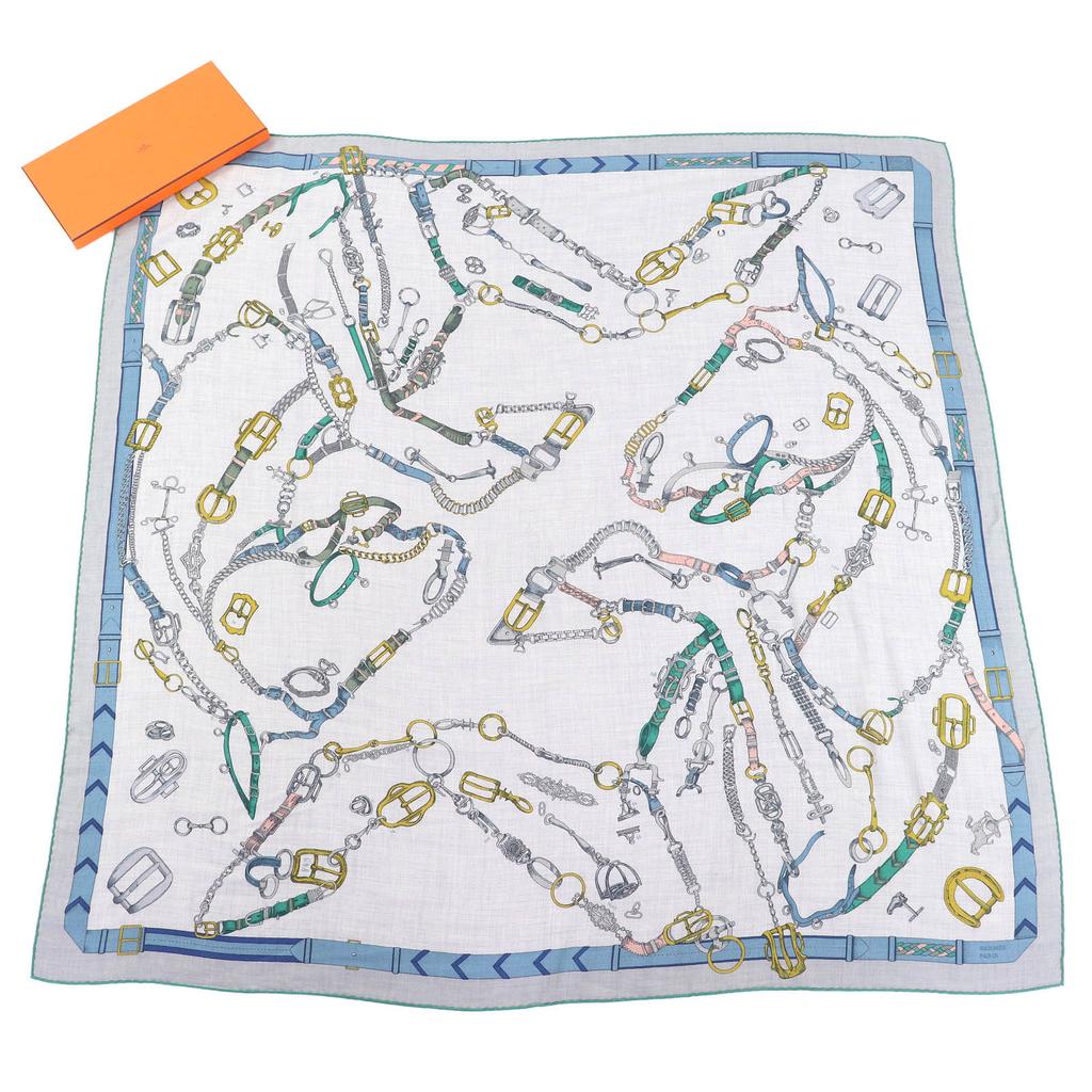 Pristine HERMES Stall Chevaux Deschenes Karegean Large Cashmere Women 244096S Used