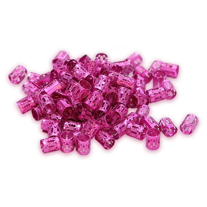 100 шт., модные серебряные полые металлические кольца для волос, косички, дреды, бусины, манжеты для волос, трубка для страха, очаровательные дреды для DIY, аксессуары для волос