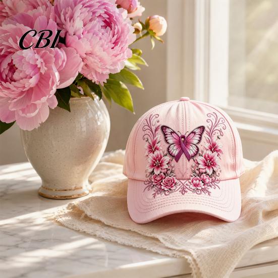 Women Baseball Hat with Rhinestone Bow, Embroidered Bees Butterflies Pattern Sun Casual Outdoor Hat, Adjustable Metal Buckle Sport for All-Season Wear