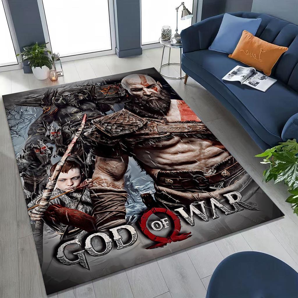 Классика God of War Кратос 3A Игра Игровой ковер для спальни, гостиной, дивана, домашний коврик для двери, декор, большой детский игровой нескользящий коврик для пола