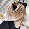 New Women Large Square Scarf 125x125cm Tassel Color Match Shawls Autumn Winter Thickening Warm Vintage Wraps Imitation Cashmere