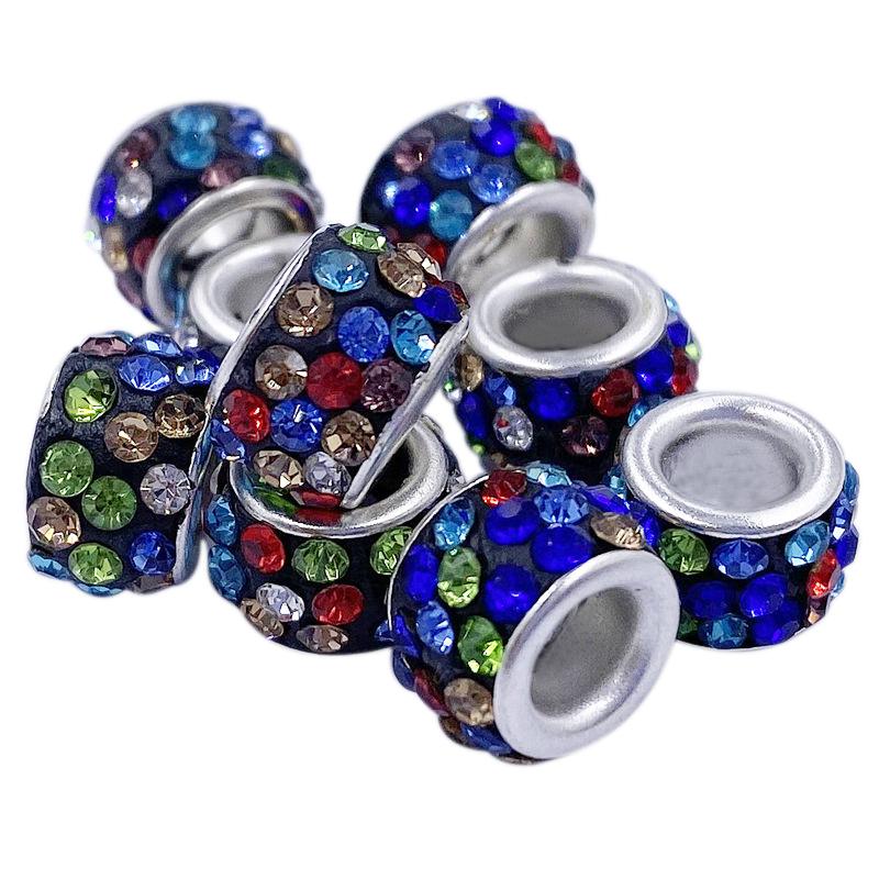 10 шт. 12 мм большое отверстие CZ хрустальные бусины горный хрусталь разделитель подвески подходят для браслет ожерелье DIY ювелирные аксессуары