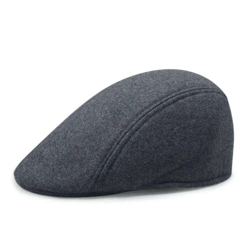 Middle-Aged And Elderly Woolen Baseball Cap Men'S Winter Casual Thickened Warm Cotton Hat Outdoor Riding Cap