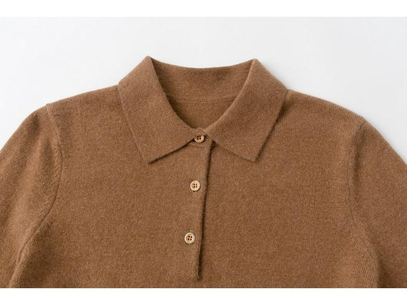 Женский свитер большого размера из 100% чистого кашемира свободного кроя, теплый, с воротником поло