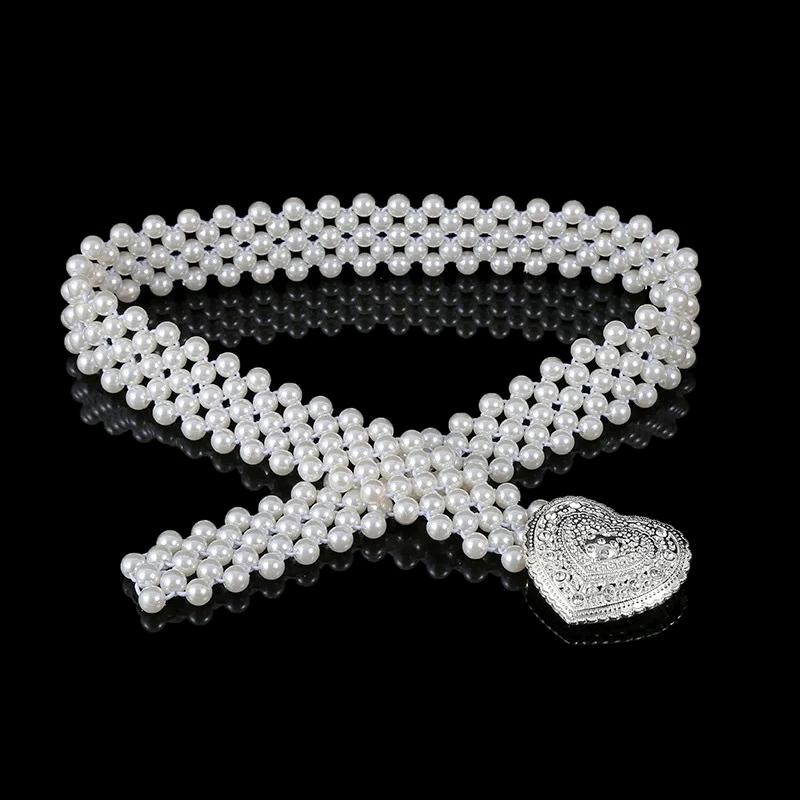 Женский эластичный тонкий пояс с жемчугом и стразами, цепочка на талию, простой корейский стиль, пояс на завязках, аксессуары для женской одежды