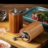 Manual Salt and Pepper Grinder Set Home Wooden Spice Black Pepper Grinding Bottle Adjustable Thickness Kitchen Grinding Gadget
