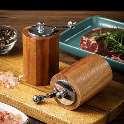 Ручной набор мельниц для соли и перца Домашняя деревянная бутылка для измельчения специй черного перца с регулируемой толщиной Кухонный гаджет для измельчения