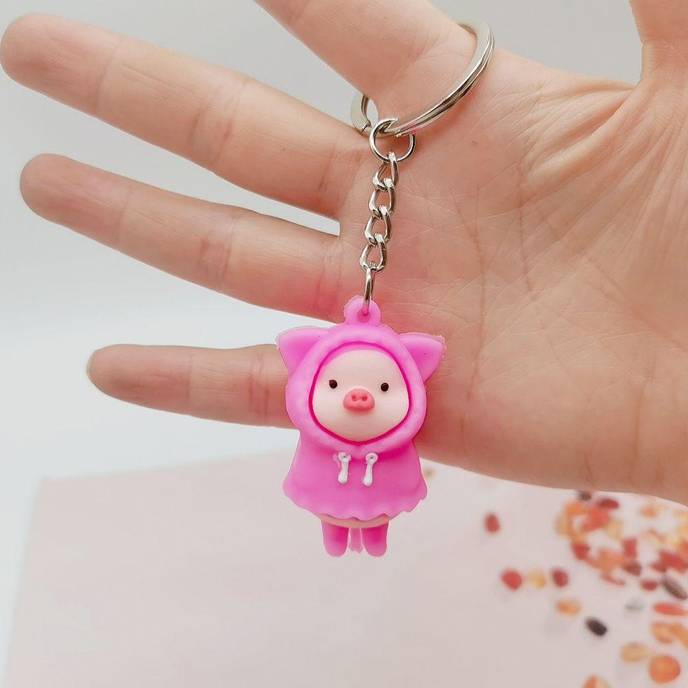 Подвеска в виде мультяшной свиньи, сумка-шарм, свинья, брелок в виде молочной свиньи, брелки для ключей, брелок в виде свиньи в виде дождевика