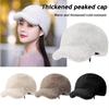 Luxury Snapback Hats Solid Color Plush Hat Casual Baseball Hat  Winter Outdoor Wear