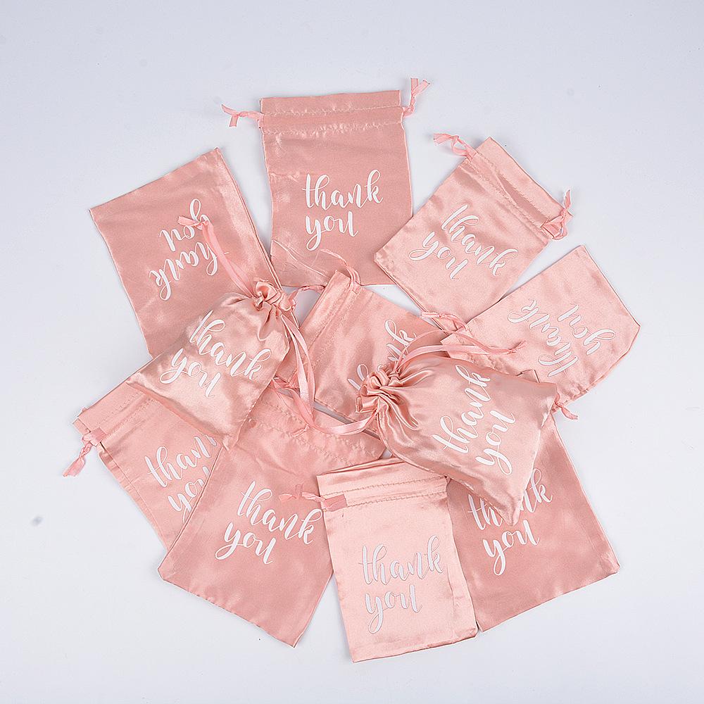 12 шт. Шелковый сегментный цвет Дин День благодарения Подарочный пакет Спасибо Завязки Мешочек для хранения ювелирных изделий Подарочная упаковка для конфет Мешочек на завязках