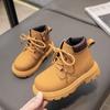 Детские короткие ботинки, детские модные ботильоны 2024 года, брендовые осенне-зимние ботинки для мальчиков и девочек, резиновые кожаные ботинки, размер 21-32, противоскользящие