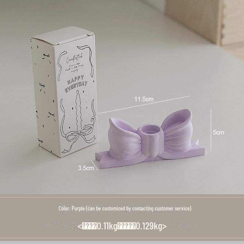 Элегантный розовый бант из гипса подсвечник с длинным стержнем - ароматерапия высокого класса и креативный орнамент в стиле INS