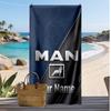 MAN Truck Custom Beach Towel, Print Your Name Text Lightweight Absorbent Towel for Swimming Travel