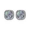 Luxury  Square Stud Earrings for Women Piercing Zircon Silver Earings Accessories Jewelry