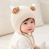 Soft Knit Knitted Beanie Thickened Fabric Infant Cap Cute Toddler Hat  Outdoor Use