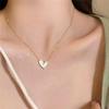 Gold Love Pendant Light Luxury Personality Simple Necklace Collarbone Chain Choker Jewelry Girls Gift Accessories