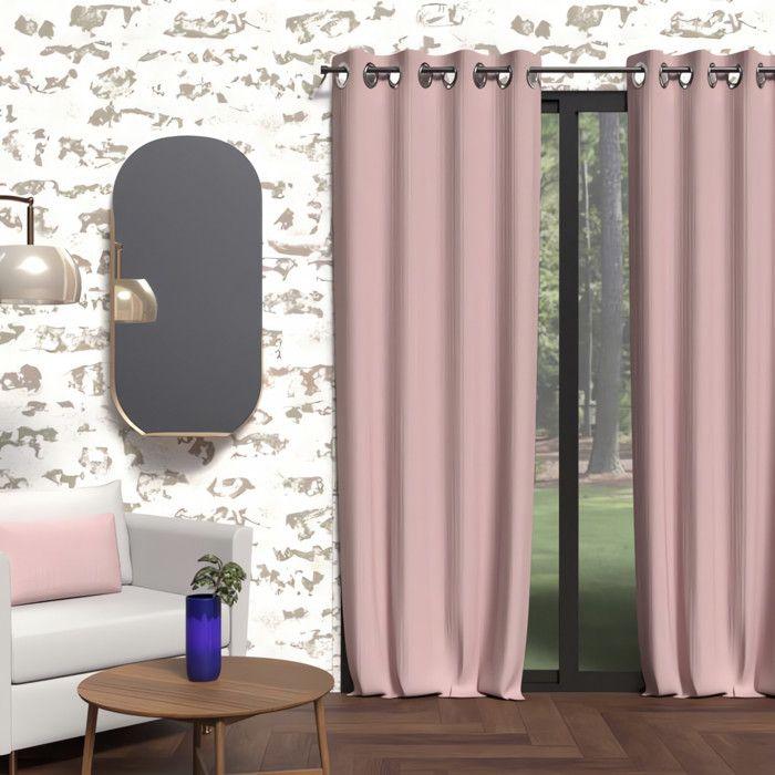 Blackout Curtain with Eyelets 135x250 Cm BOHEME Old Pink, by Soleil d'Ocre