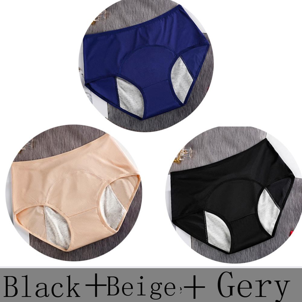 Женские трусики, 3 шт., герметичные хлопковые трусы для менструации, женское нижнее белье, менструальные женские водонепроницаемые трусы