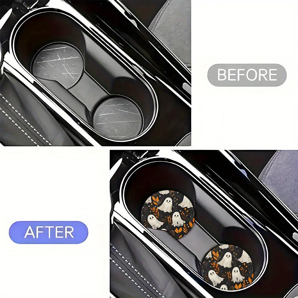 2PCS Ghost Car Personalized Water Cup Cushion Stand Anti Slip Cushion Bottle Stand Cup Stand Car Interior Anti Slip Cup Stand