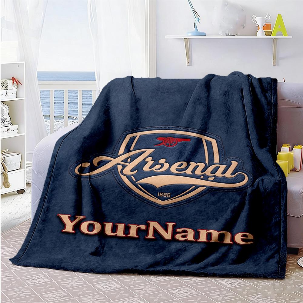 Arsenal Personalized Text Blanket Gift Customizable Blanket Warmthful Decor Perfect for Couch Bedding Seaside Chair Four Seasons Multipurpose