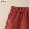 ZANZEA Женские повседневные свободные летние короткие брюки с эластичной резинкой на талии
