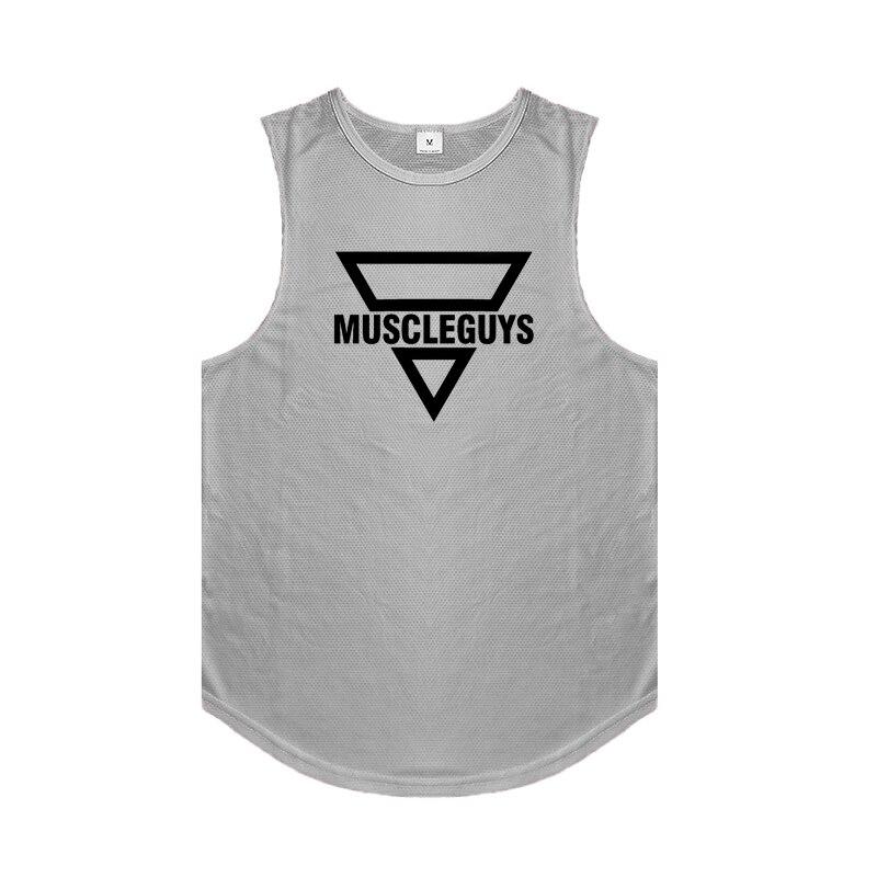 Muscleguys, новая молодежная спортивная повседневная майка, летняя облегающая и дышащая мужская майка, жилет для фитнеса, бодибилдинга, футболка без рукавов с принтом