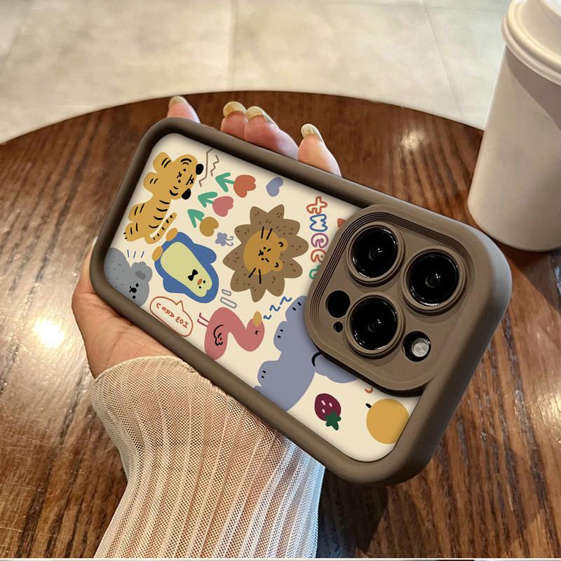 Мультяшный лев тигр животные милый принт модный чехол гибкий мягкий силиконовый чехол TPU полная задняя крышка для iPhone Samsung