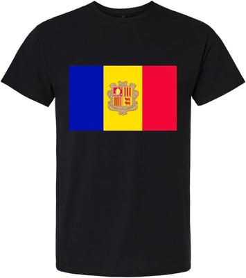 Andorra Flag Tee Unisex T-Shirt for Men Or Women, Black