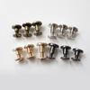 10Sets Flat Head Belt Studs Copper Rivets Decorative Double Cap Leather Screws Leather Tool