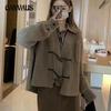 Autumn and Winter Women's Sweater Lazy Wind Wooden Buttons Heavy Handmade Large Size Knitted Cardigan Female Loose Tassel Sweater Female Jacket Tide