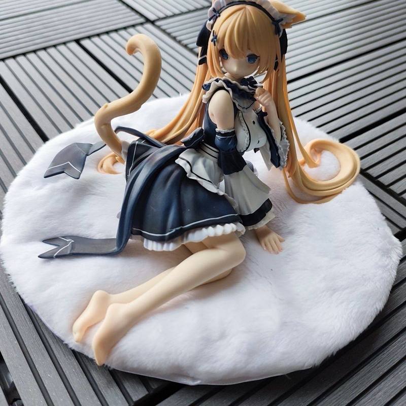 Обычная виртуальная Vtuber Сад Серена Статуэтка горничной с кошачьими ушками Аниме Статуэтка кошкодевочки Декор для корпуса ПК Настольное украшение Коллекционная модель