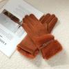 Windproof Winter Suede Gloves Thick Cycling Mittens Cute Women Gloves  Winter
