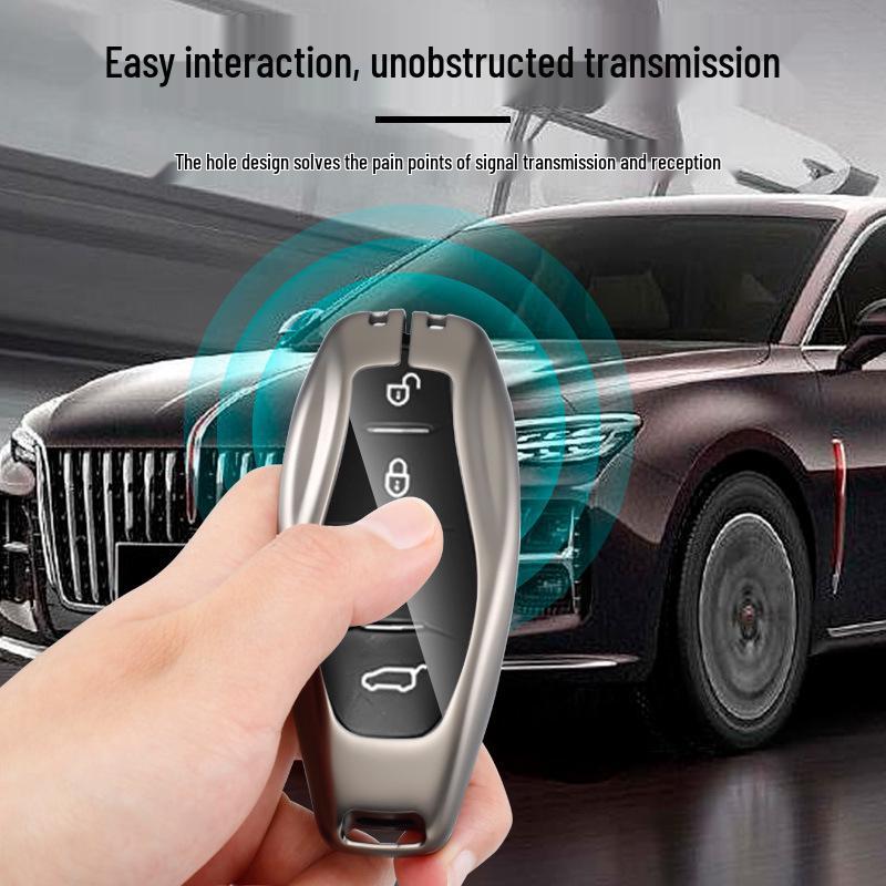 Чехол для ключа Hongqi H5 2023 для моделей: HS5, H9, HQ9, HS7, H7 - Мужской классический дизайн