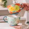 500ml Ceramic Breakfast Bowl High-capacity Office Water Pottery Cup Porcelain Coffee Mug Afternoon Tea Cups Breakfast Bowls