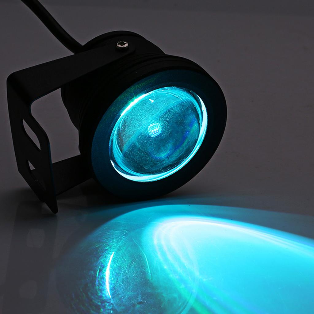 Marine Boat Yacht 10W 12V RGB LED Spot Light Rainproof Lamp with Remote Control Black