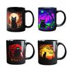 Personalized Black Cat Mug Ceramic Coffee Mug Double-Sided Printing Tea Cup Halloween Novelty Drinkware for Cat Lovers