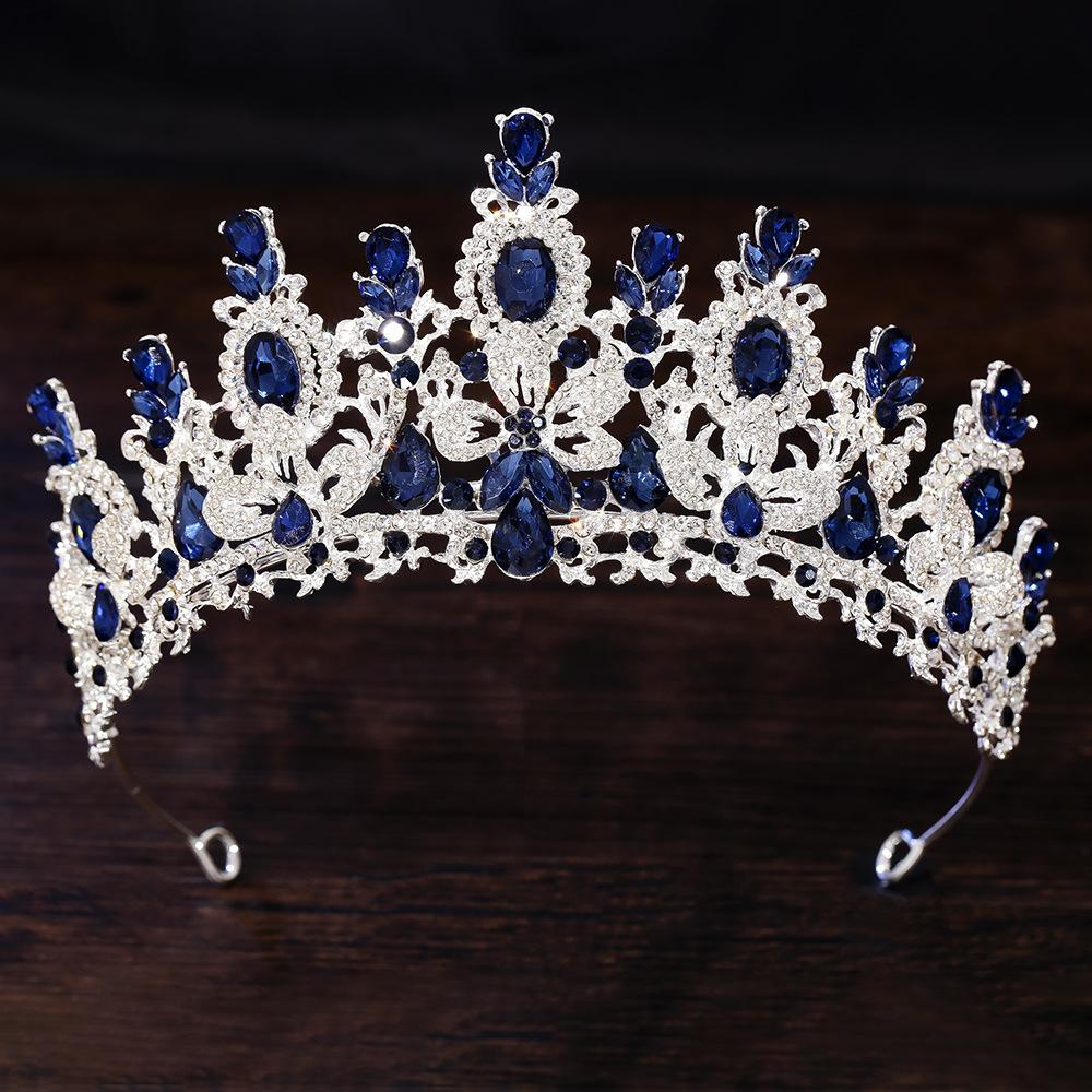 Золотой Цвет Шампанского Королевская Королева Стразы Свадебная Корона для Женщин Хрустальная Банкетная Диадема Вечеринка Костюм Украшения для Волос Аксессуары