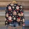 Рождественские толстовки для женщин Вязаный свитер Милая рубашка Осенний свитер с круглым вырезом Топы