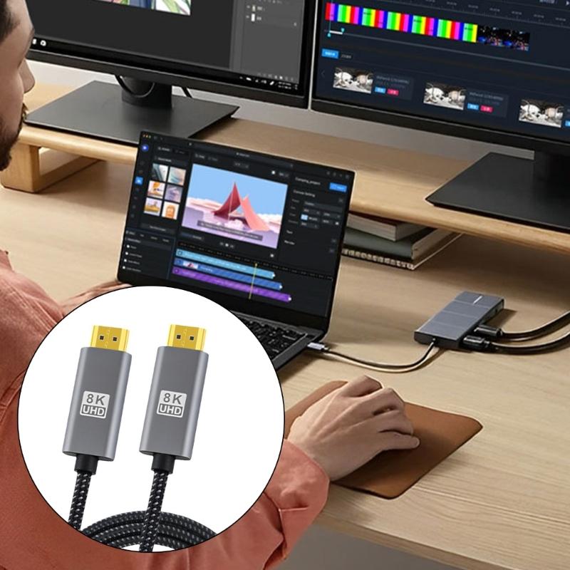 Кабель-удлинитель видео 8K60 Гц 2.1, четкое изображение, динамический, для игр и стриминга, совместим с ПК и консолями