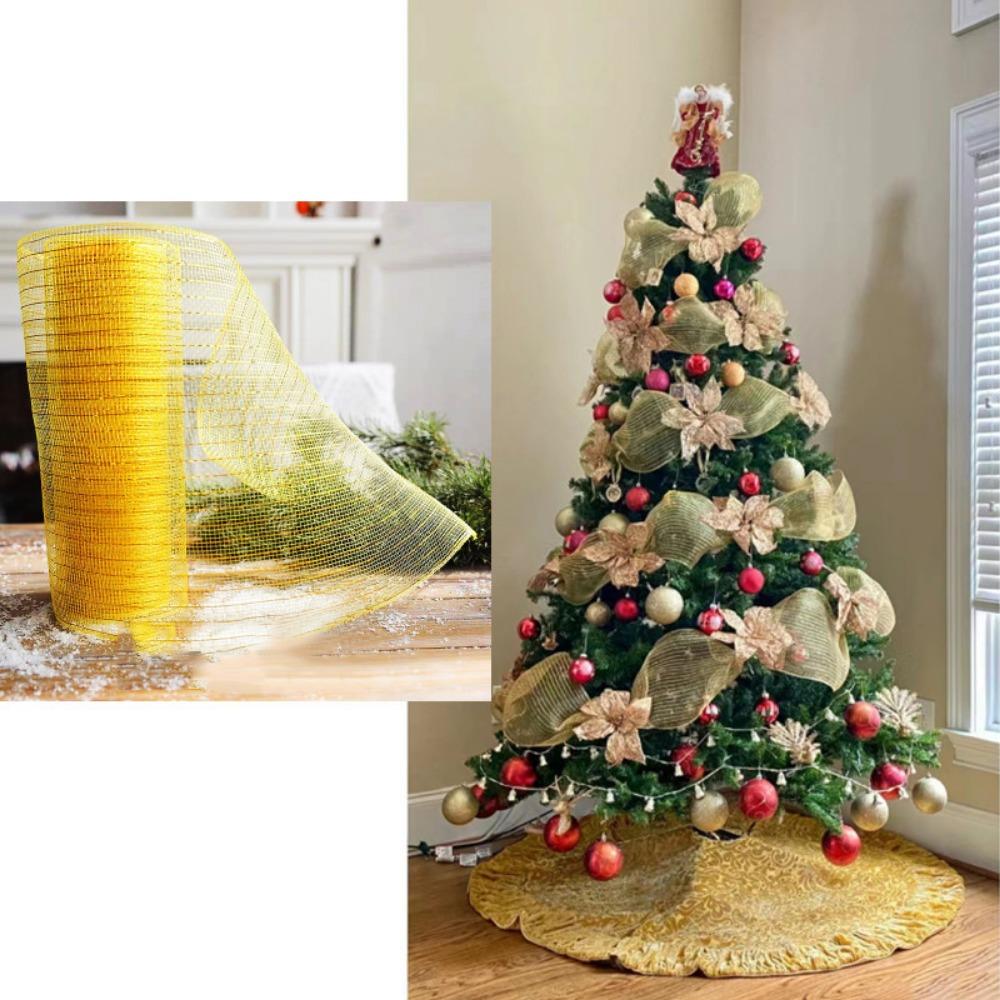 Сделай сам Крафт Рождественское украшение Сетка Лента Рождественский Цветок Венок Сетка Украшение Рождественской Елки