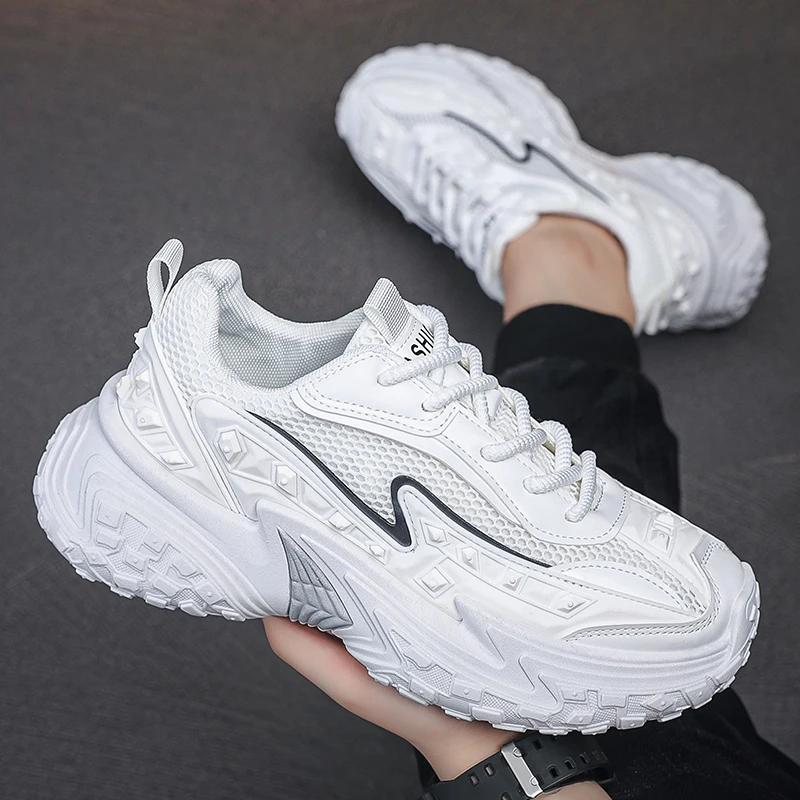 Модные мужские мягкие туфли, модные уличные осенние спортивные мужские кроссовки с толстой подошвой, классические устойчивые к давлению, повседневные мужские кроссовки